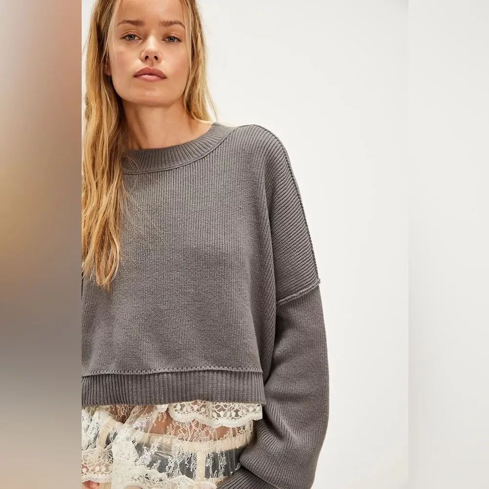 Free People Easy Street Crop Pullover